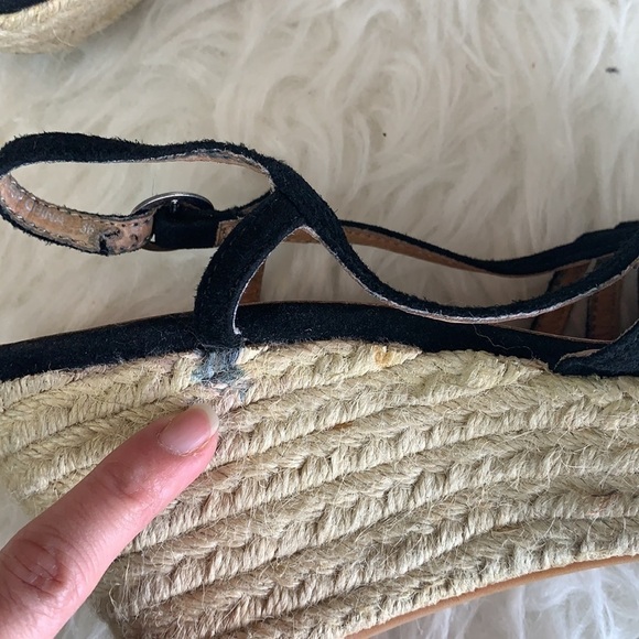 ALDO Black Strappy Stylish Open Toe Wedge Sandal Size 36 - Picture 10 of 13